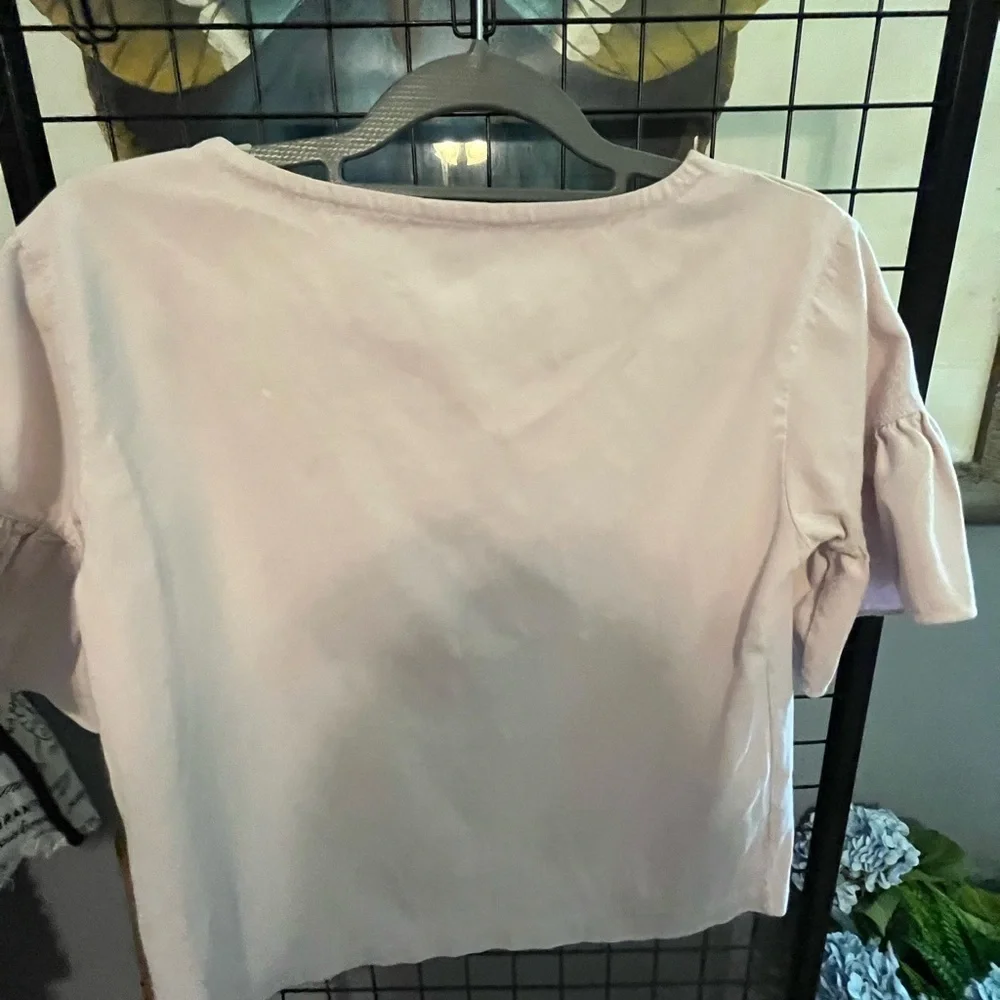 J. Crew Light Pink Blouse with Puff Sleeves